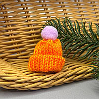 Міні шапочка 35х55 мм, в'язання шапки - помаранчевий