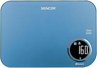 Кухонні ваги Sencor SKS7072BL 5 кг крок 1 г під'єднання до смартфона Синій, Електронні ваги з застосунком