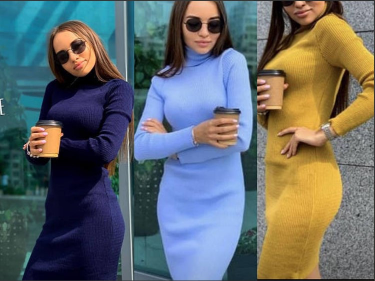 Вязана сукня по коліно 42-50 розмір. Різні кольори, фото 1