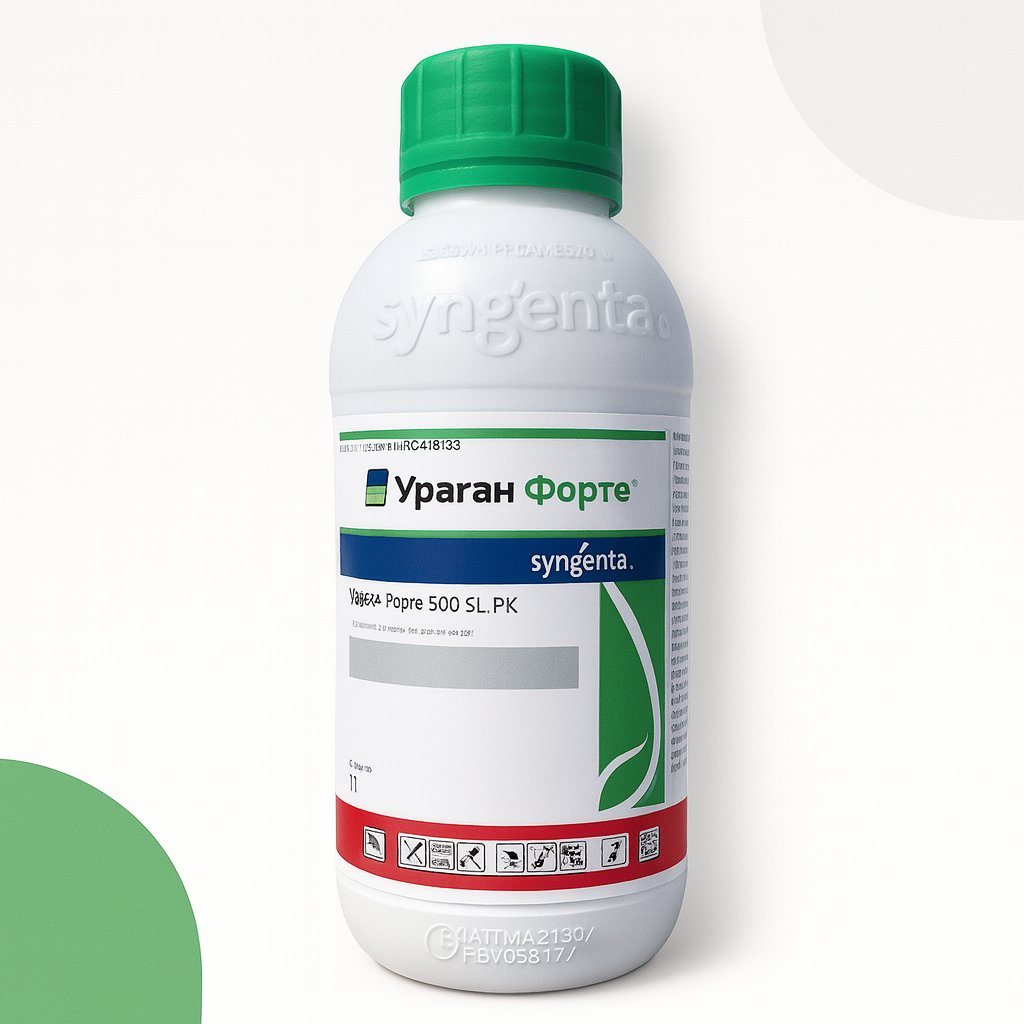 Гербіцид суцільної дії Ураган Форте 500 SL, 1 л (гліфосат 500 г/л, системний), фото 1