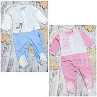 74-80 5-9 міс трикотажний щільний бавовняний чоловічок котоновий для новонароджених малючків 7112