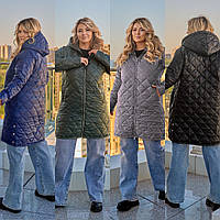 Жіноча осіння куртка 48-50,52-54,56-58,60-62,64-66 чорний,сірий,синій,пляшка