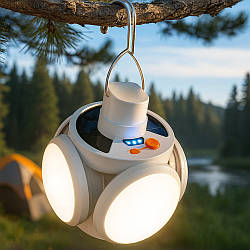 Акумуляторний ліхтар на сонячній батареї BL-2029, 14х12 см / Підвісний LED світильник / Ліхтар для кемпінгу