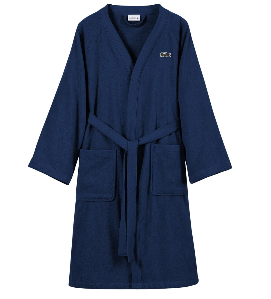 Махровий халат Lacoste 1159841820 (Синій One size), фото 1