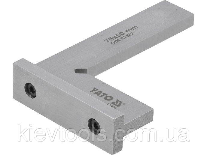 Кутник слюсарний з широкою основою 90°,75x50 мм Yato