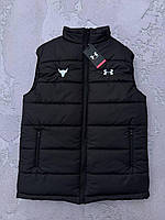 "Музький жилет Under Armour чорний, Стильний чоловічий жилет Under Armour водовідштовхувальний, Безрукавка чоловіча"