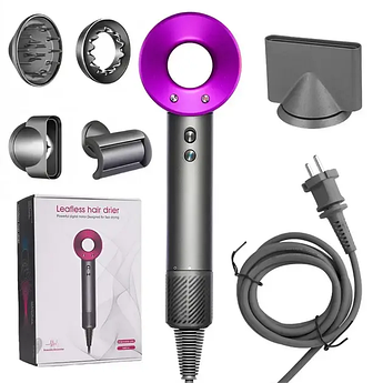 Фен для волосся Super Hair Dryer, 1600 Вт, з функцією швидкого сушіння, іонізацією повітря та магнітними насадками