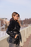 Жіноча комбінована демісезонна куртка К-366 чорний, фото 5