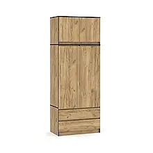 Шафа розпашна 2Д2Ш з антресоллю з ДСП Бруклін Дуб крафт золотий Мебель Сервіс