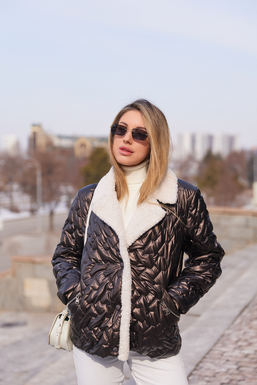 Жіноча демісезонна куртка К-326 в трендовому кольорі шоколад, розміри 42-52, фото 1