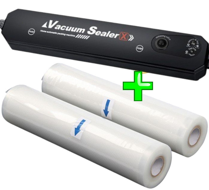 Комплект вакуумний пакувальник і рулони 2 шт. по 30 см Вакууматор Vacuum Sealer і рулони для вакуумування, фото 1