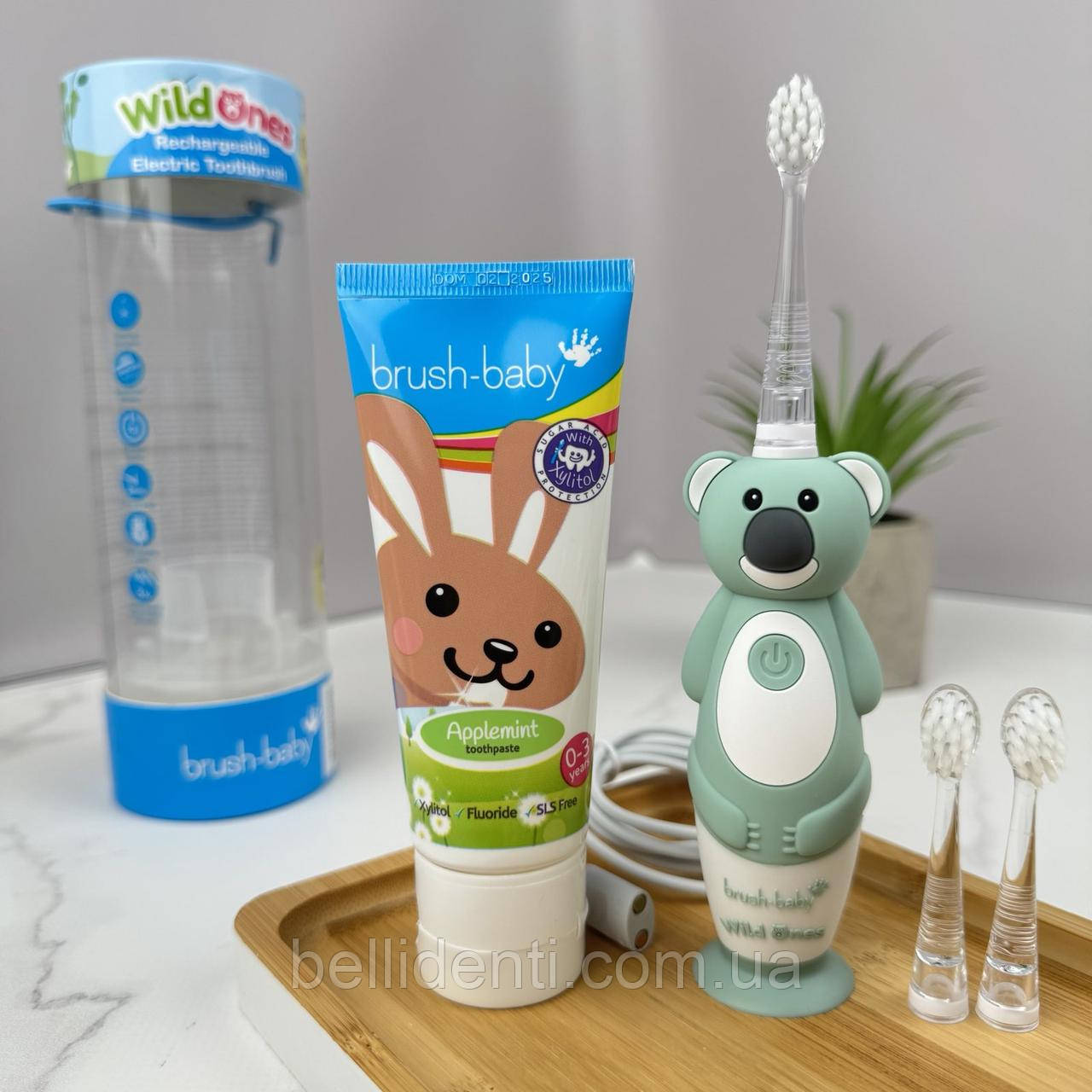 Набір Brush-Baby WildOnes Sonic від 0 до 3 років (щітка коала Kylie + паста 50 мл зайчик)
