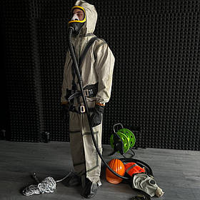 Протигаз шланговий ПШ-1 10 метрів + ППМ маска + ПЛК3 + костюм Л1 + барабан