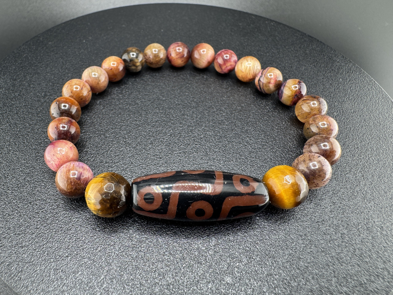 Браслет Дзі 9 очей із райдужним тигровим оком — допомагає досягти великих цілей, фото 1