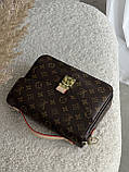 Сумка Луї Вітон коричневий + світло-бежевий Louis Vuitton Pochette Metis, фото 4