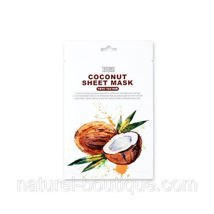 Маска тканинна Tenzero для обличчя Coconut з кокосом, фото 1