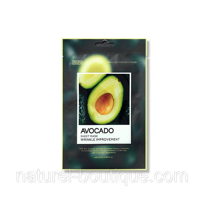 Маска тканинна Tenzero для обличчя Avocado з екстрактом авокадо, фото 1