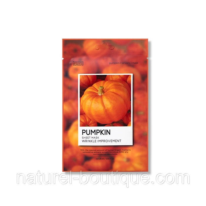 Маска тканинна Tenzero для обличчя Pumpkin з екстрактом гарбуза, фото 1