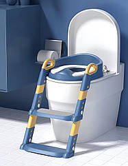 Дитяча приставка Terrio до унітазу зі сходами та ручками Синя