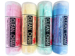 Тряпка  для мытья, сушки  автомомиля замшевая цветная 66*43 см 200 грамм, класс А ( в тубе)