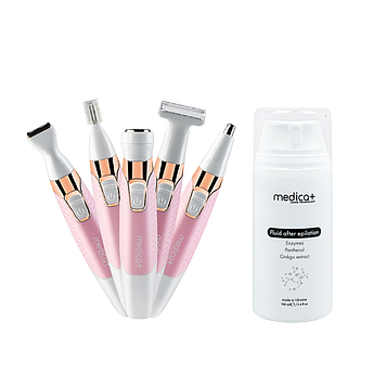 Набір Триммер Електростанок 5в1 MEDICA+ G-Trimmer 5v1 + Флюїд після епіляції MEDICA+ Fluid after epilation