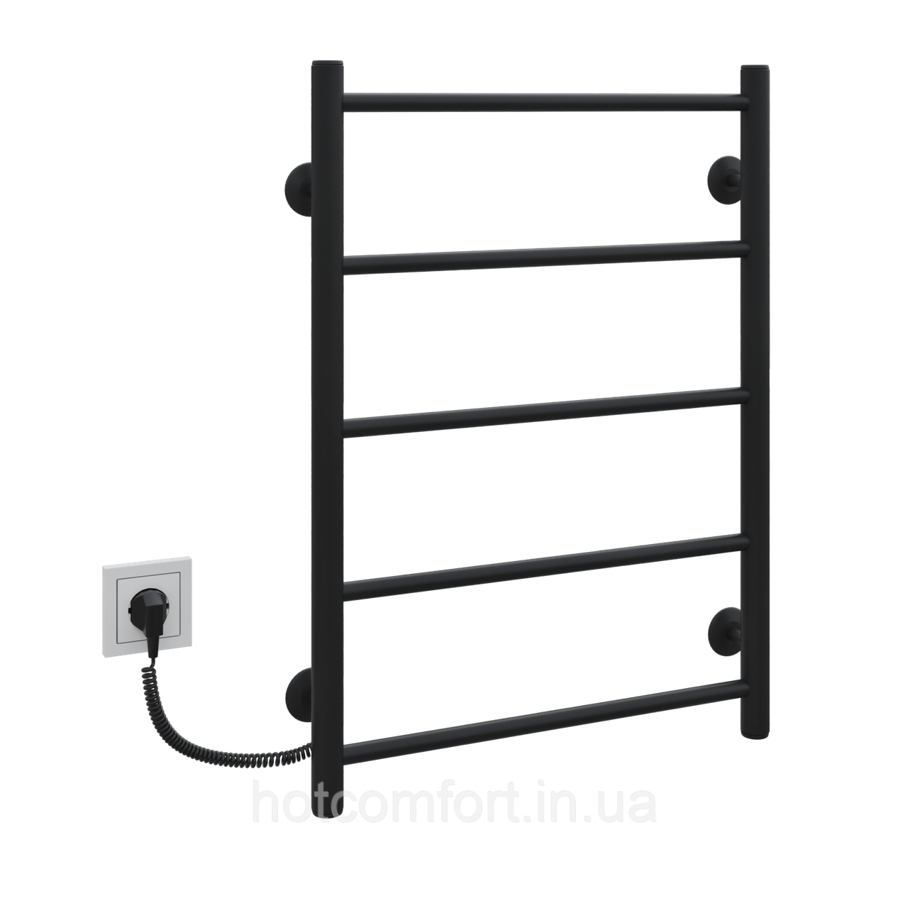 Рушникосушарка Драбинка Пряма 700х500/5 ЕL кноп. чорн.