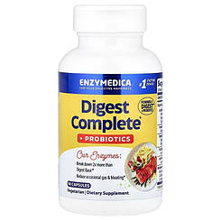 Ферменти і пробіотики, Digest + Probiotics, Enzymedica, 90 капсул