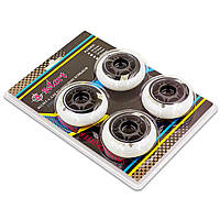 Колеса для роликів 4 шт Zelart SK-4448 колесо PU р-р 70х24мм без підшипників Білий