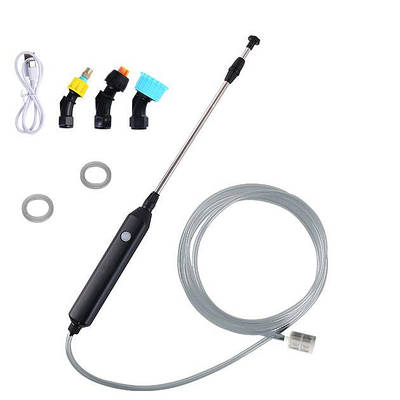 Обприскувач акумуляторний садовий ручний 1800 mAh телескопічна штанга 27-50 см 3 змінні насадки