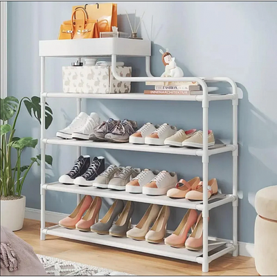 Полиця двостороння Multifunctional Storage Shoe Rack 5 полиць 60×20×75 см до 10 кг Біла