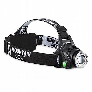 Ліхтар налобний Mountain Goat LED 350 lm акумуляторний, заднє червоне світло Black (P-5907739318336)