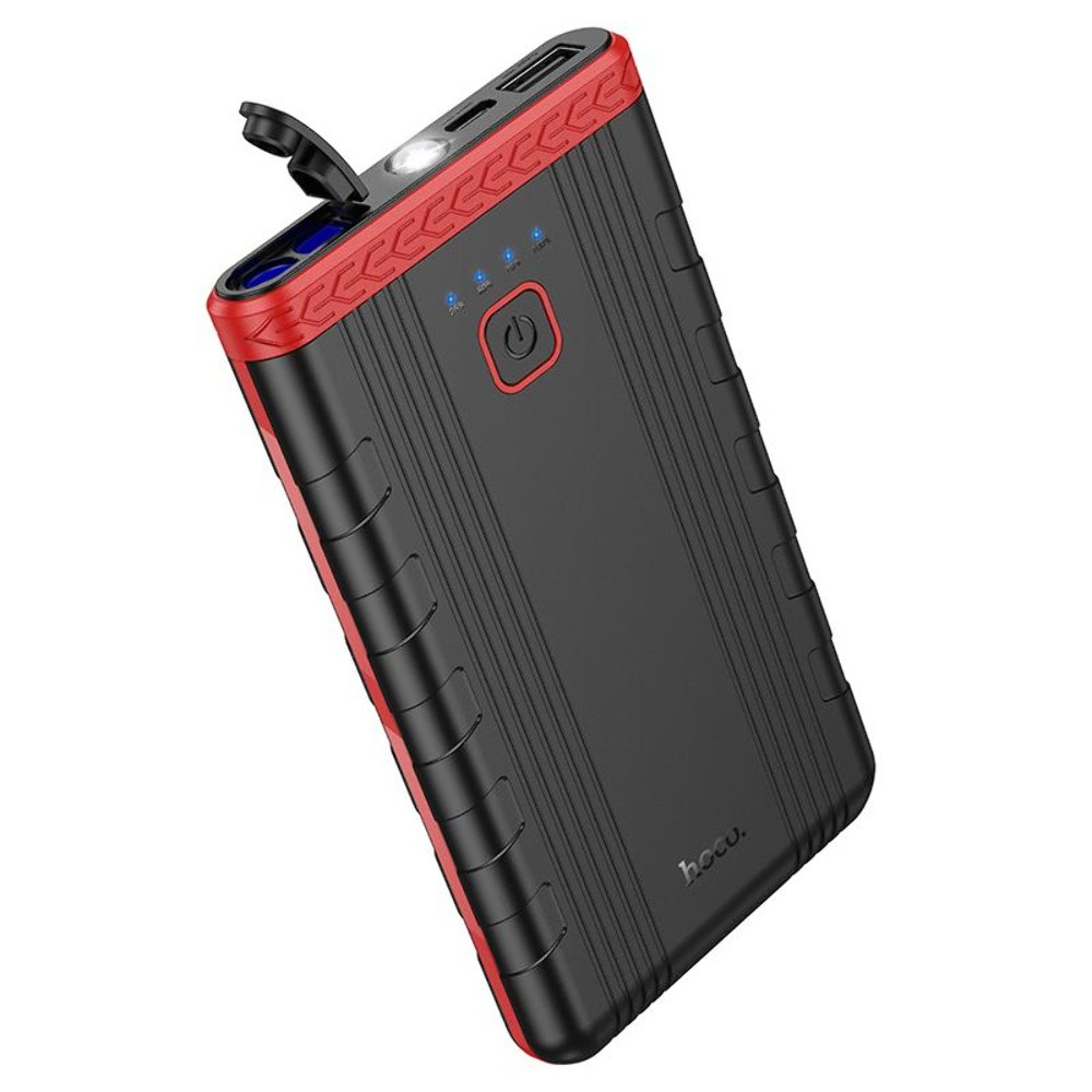 Автомобільний пуско-зарядний пристрій Бустер Hoco QS5 6000 mAh з ліхтарем black, фото 1