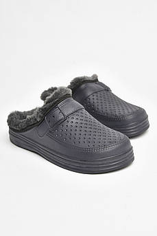 Сабо чоловічі на хутрі темно-синього кольору 205246M