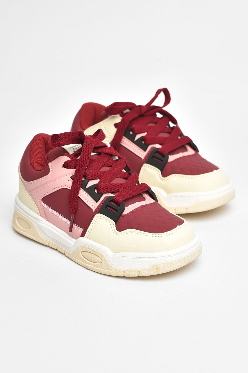 Кросівки дитячі для хлопчика бордового кольору 205156T Безкоштовна доставка, фото 1