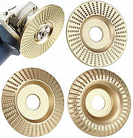 Набір дисків для шліфування та різьби по дереву 100мм золото 3 штуки