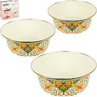 Миска емальована для кухні велика Набір 3 шт - 3 л, 4 л, 6 л. (№-1)