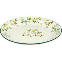 Піднос тарілка емальований з квітковим орнаментом 30 см