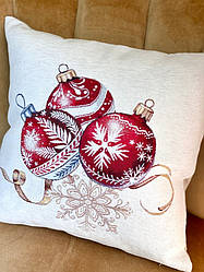 Новорічна наволочка гобеленова 45*45 см G-34278 CO2-NV