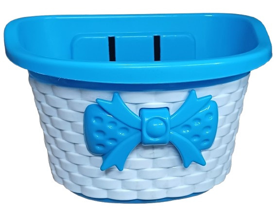 Кошик для дитячого велосипеда блакитний з бантиком, фото 1