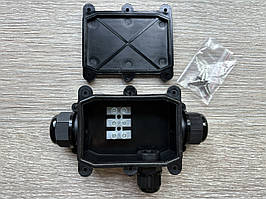 Розподільна коробка IP68 3 введення кабелю.Герметична розподільна коробка PJ7133P