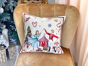 Новорічна наволочка гобеленова 45*45 см NOIRET B-NV