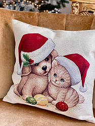 Новорічна наволочка гобеленова 45*45 см FUSKAS-NV