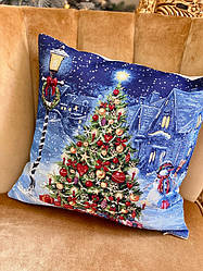 Новорічна наволочка гобеленова 45*45 см ARES-NV