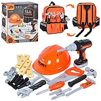 Набір інструментів дитячий HCS 778-40 у рюкзаку, шуруповерт, каска, 28 предметів