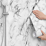 Самоклеюча PET плитка мармур в рулоні 0.6*3 м. Для стін та стелі. Водостійка, миюча., фото 2