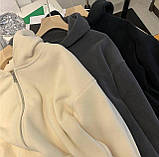 Флісова толстовка на блискавці з капюшоном і кишенями 42-46 48-54, фото 4