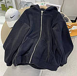 Флісова толстовка на блискавці з капюшоном і кишенями 42-46 48-54, фото 6