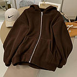 Флісова толстовка на блискавці з капюшоном і кишенями 42-46 48-54, фото 9