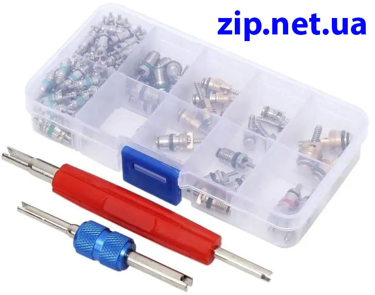 Набор золотников для авто-кондиционера с отверткой, фото 1