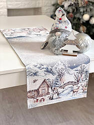 Новорічна доріжка на стіл гобеленова G-34398